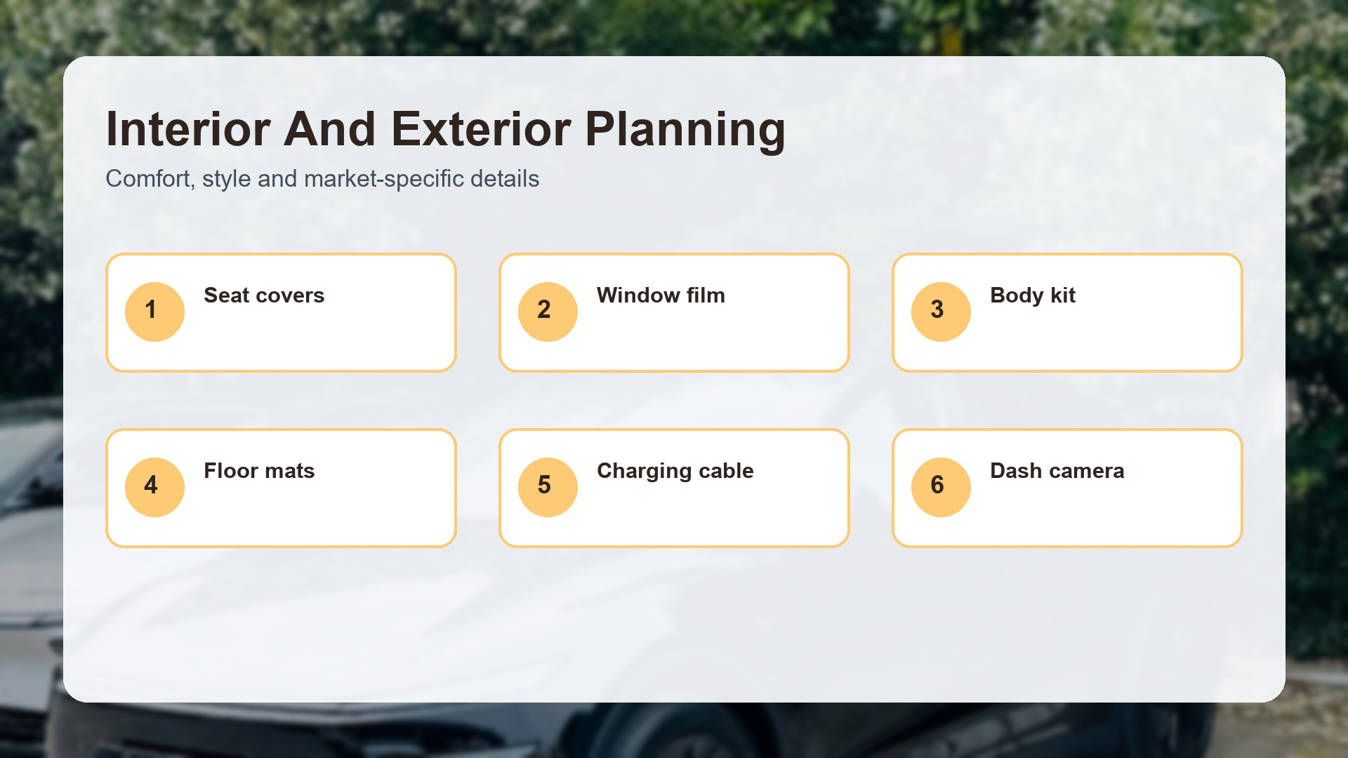 Interior And Exterior Planning for custom car upgrades before export by Triumph Cars